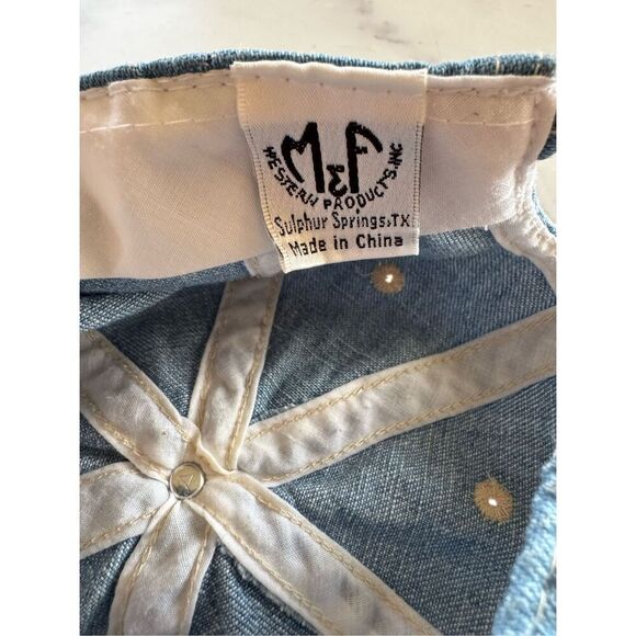 Vintage Justin boots denim hat baby unisex 1-4 year 90’s ones size fits most - Picture 6 of 6